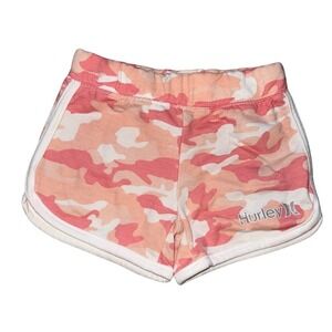Hurley Baby Girls Shorts 18M Pink Camo Dolphin‎ Hem Pull-On Logo athleisure gym